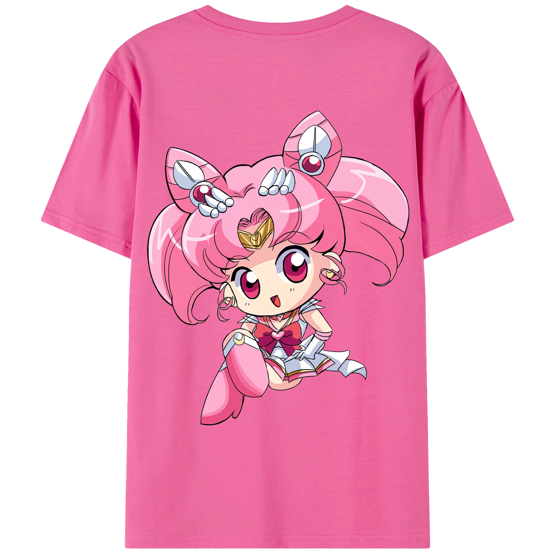 （画像用） 美少女戦士セーラームーン ちびうさ Sailor Moon Chibiusa Tsukino Usagi Small Lady Serenity レディース半袖Tシャツ(バックプリント)